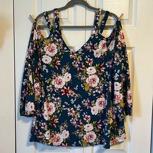 Torrid Size 2 Cold Shoulder Floral Top
